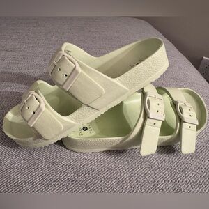 Mint Green Lightweight Two Buckle Adjustable Strap Slide Sandals Shade & Shore™